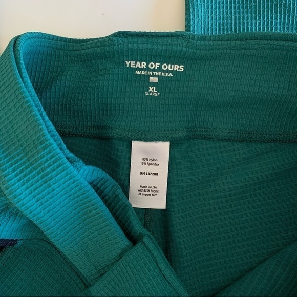 Year of Ours Revolve 38 High Waisted Belted Leggings Women’s XL Green New - Picture 6 of 9